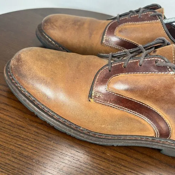 Allen Edmonds Berkshire Shoes Men's 7.5D Brown Leather Distressed Oxford Dress‎