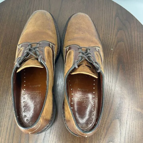 Allen Edmonds Berkshire Shoes Men's 7.5D Brown Leather Distressed Oxford Dress‎