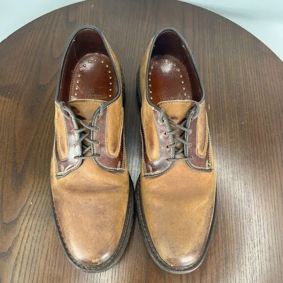 Allen Edmonds Berkshire Shoes Men's 7.5D Brown Leather Distressed Oxford Dress‎