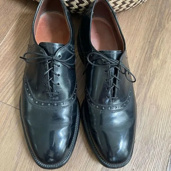 Allen Edmonds Black Leather Polo Shelton Oxford Dress Shoes Mens $425 8