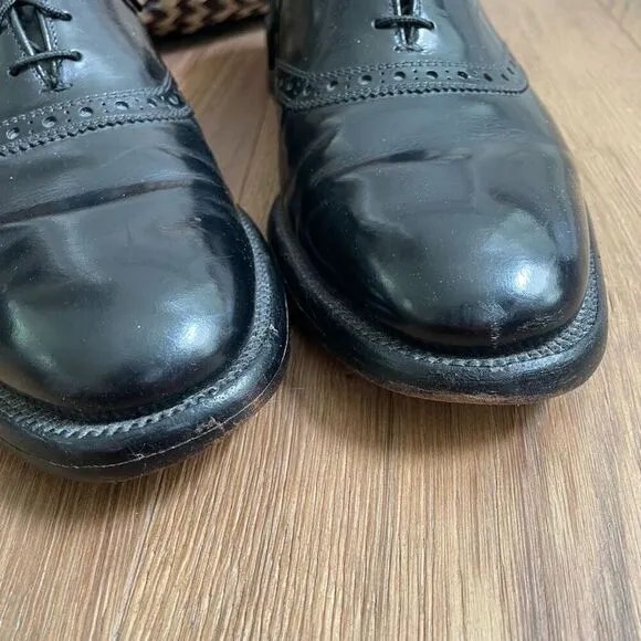 Allen Edmonds Black Leather Polo Shelton Oxford Dress Shoes Mens $425 8