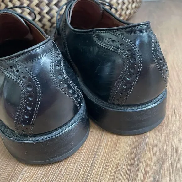 Allen Edmonds Black Leather Polo Shelton Oxford Dress Shoes Mens $425 8