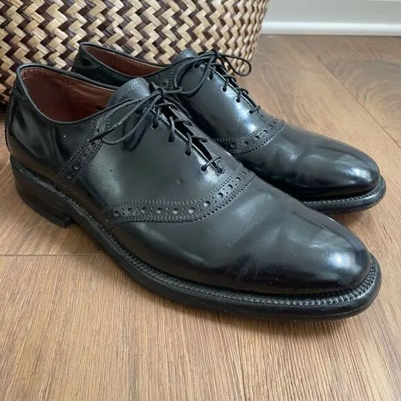 Allen Edmonds Black Leather Polo Shelton Oxford Dress Shoes Mens $425 8