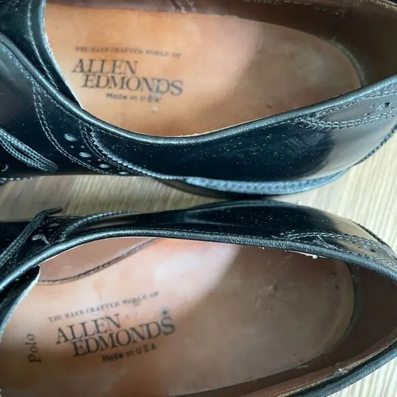 Allen Edmonds Black Leather Polo Shelton Oxford Dress Shoes Mens $425 8