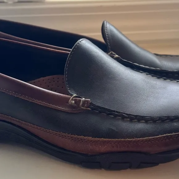 Allen Edmonds Boulder Venetian Driving Moccasins Black Brown Shoes Mens Sz 11.5
