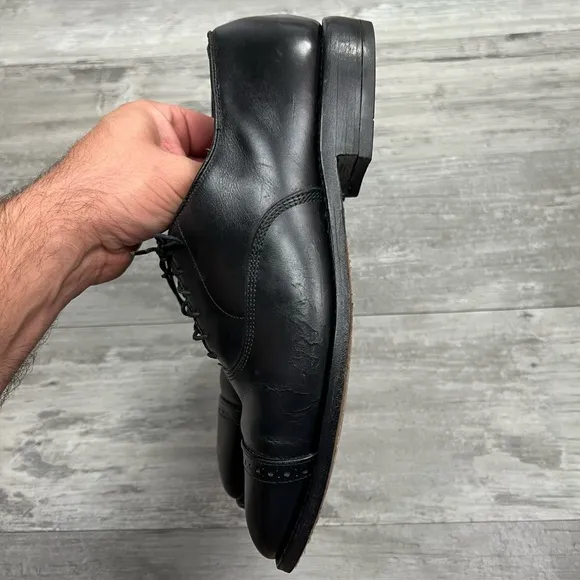 Allen Edmonds Byron Black Cap-Toe Oxfords Dress Shoes 9 D