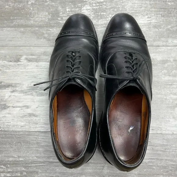 Allen Edmonds Byron Black Cap-Toe Oxfords Dress Shoes 9 D