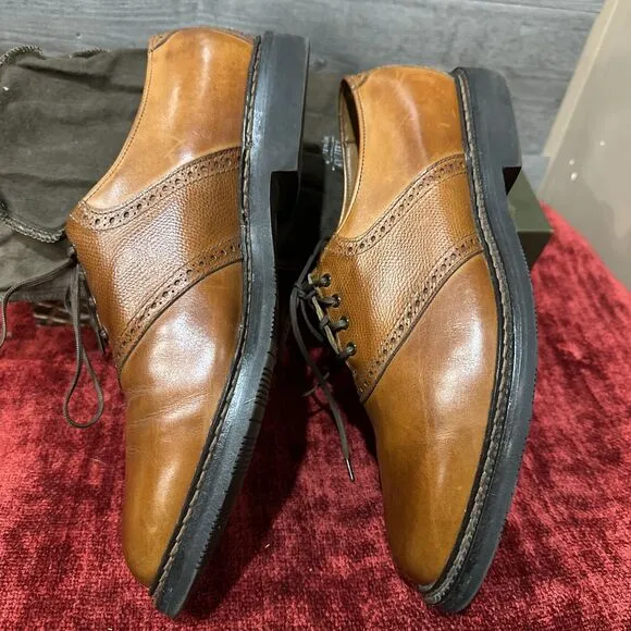 Allen Edmonds Flatiron Dress Shoes Brown Leather Men's Size 9.5 D
