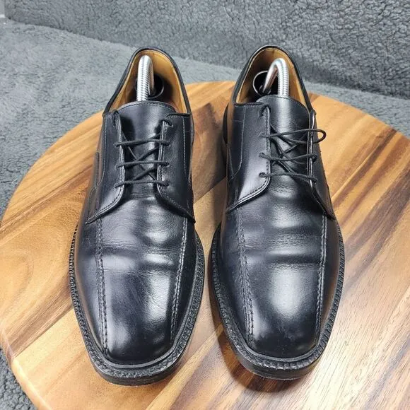 Allen Edmonds Hillcrest Black Shoes Mens 9.5 D Leather Derby Bluchers Shoes 5904
