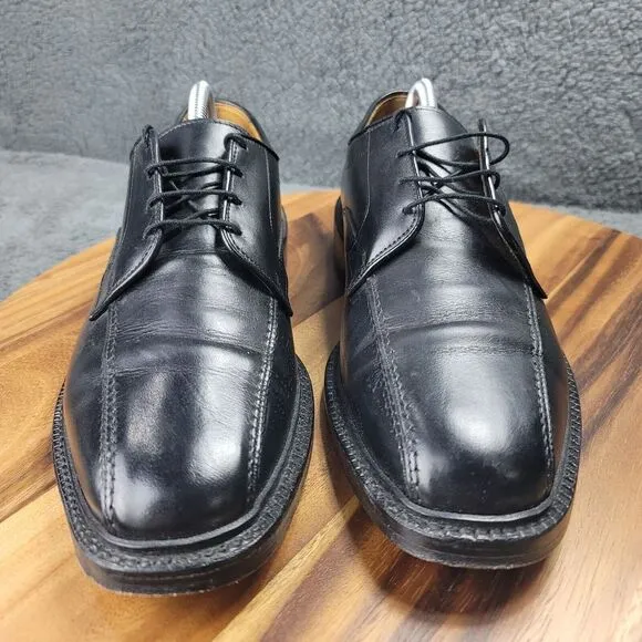Allen Edmonds Hillcrest Black Shoes Mens 9.5 D Leather Derby Bluchers Shoes 5904