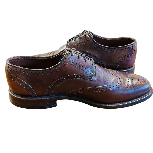 ALLEN EDMONDS Hindsdale Brown Wingtip Oxfords Derby Dress Shoes Sz 8 Made USA