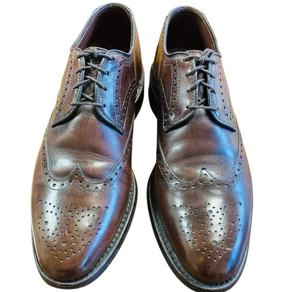 ALLEN EDMONDS Hindsdale Brown Wingtip Oxfords Derby Dress Shoes Sz 8 Made USA