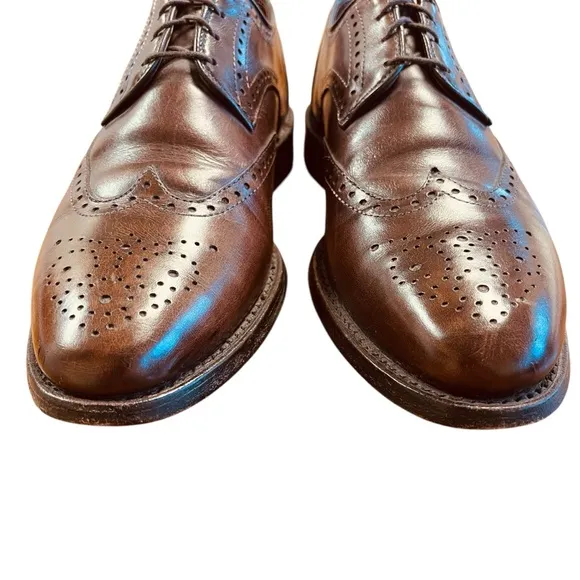 ALLEN EDMONDS Hindsdale Brown Wingtip Oxfords Derby Dress Shoes Sz 8 Made USA