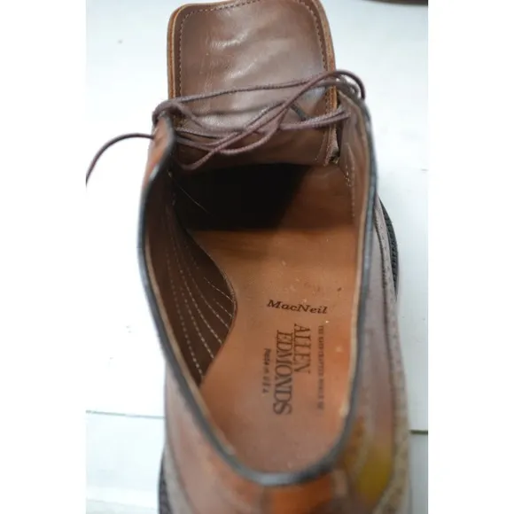 Allen Edmonds MacNeil 9157 Brown Shell Leather Wingtip Derby Shoes Size 11.5 B