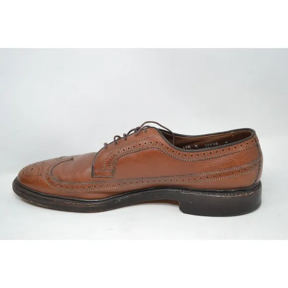 Allen Edmonds MacNeil 9157 Brown Shell Leather Wingtip Derby Shoes Size 11.5 B