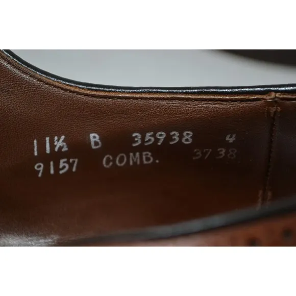 Allen Edmonds MacNeil 9157 Brown Shell Leather Wingtip Derby Shoes Size 11.5 B