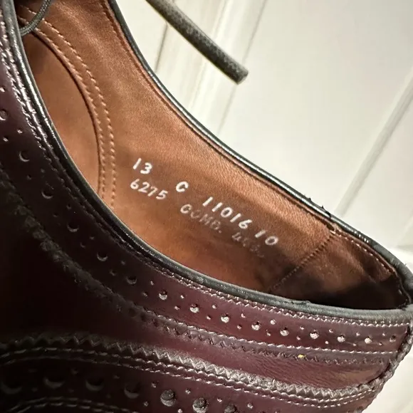Allen Edmonds McAllister Wingtip Oxblood Dress Shoes, Size 13