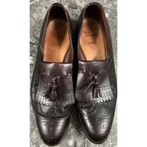 Allen Edmonds Men's Arlington Wing Tip Burgundy Tasseled Dress Shoes Sz 14 A