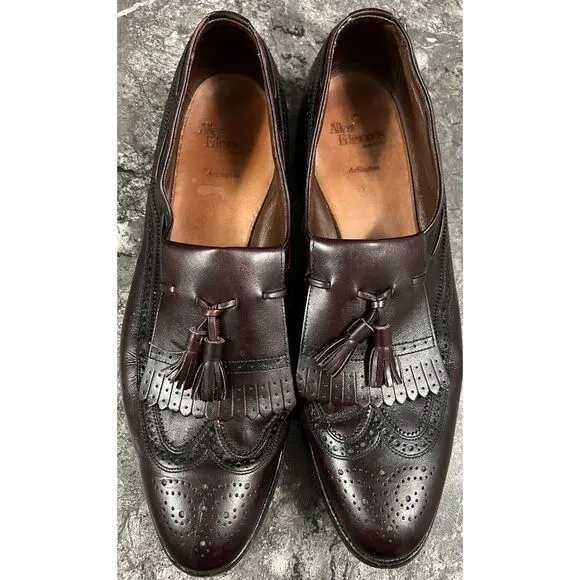 Allen Edmonds Men's Arlington Wing Tip Burgundy Tasseled Dress Shoes Sz 14 A