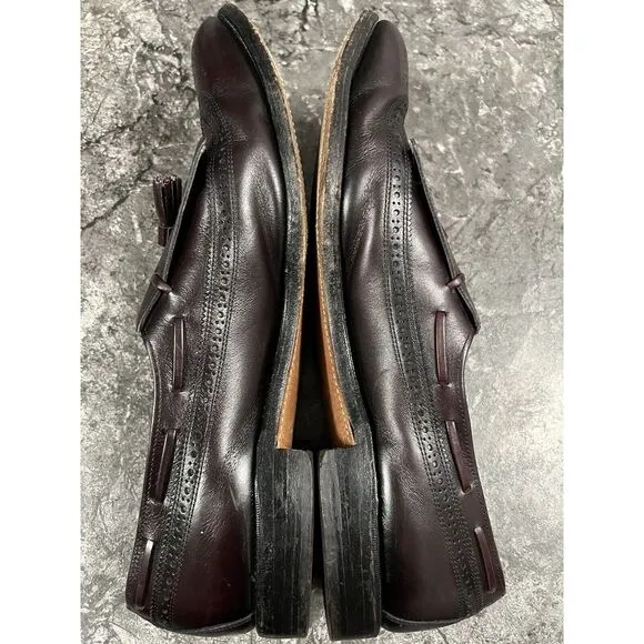 Allen Edmonds Men's Arlington Wing Tip Burgundy Tasseled Dress Shoes Sz 14 A