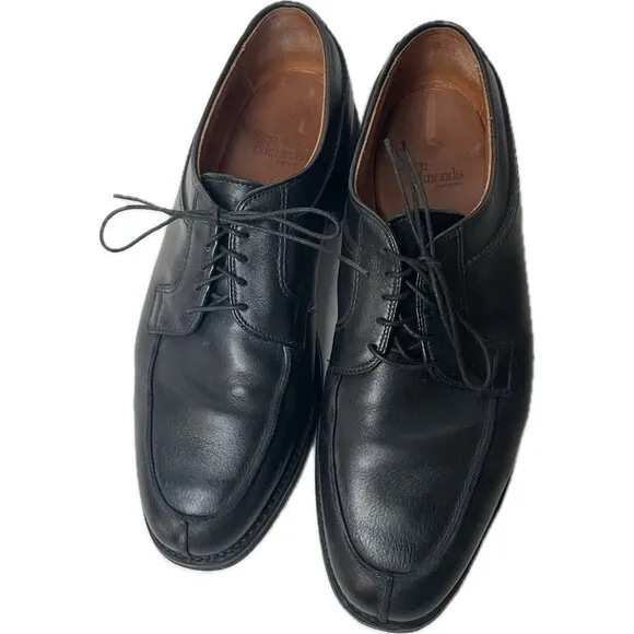 Allen Edmonds Stockbridge Black Leather Lace Up Split Toe Dress Shoes 11 D