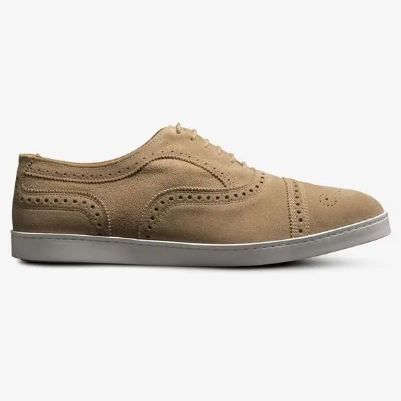 Allen Edmonds Strand Wingtip Oxford Men's Size 7 Bone Suede Dress Shoes FZP073