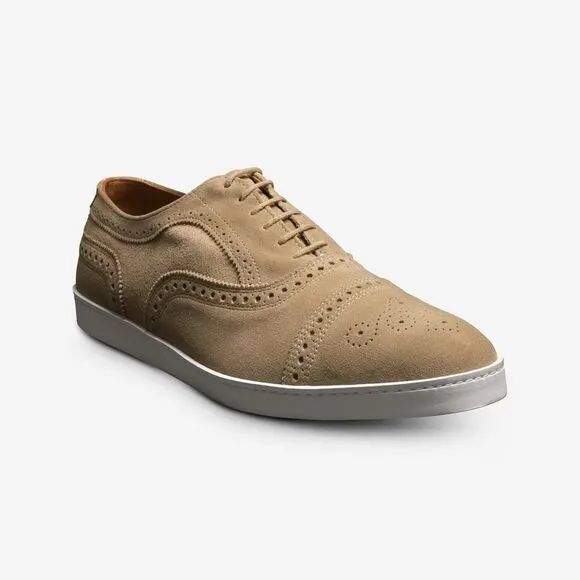 Allen Edmonds Strand Wingtip Oxford Men's Size 7 Bone Suede Dress Shoes FZP073