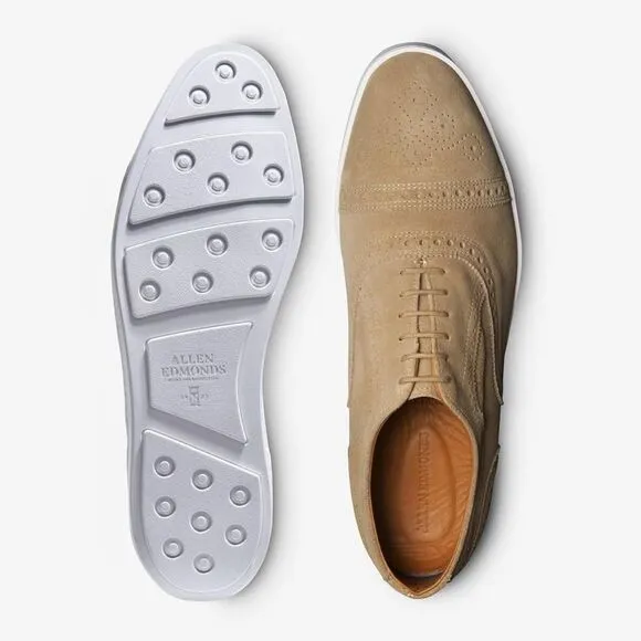 Allen Edmonds Strand Wingtip Oxford Men's Size 7 Bone Suede Dress Shoes FZP073