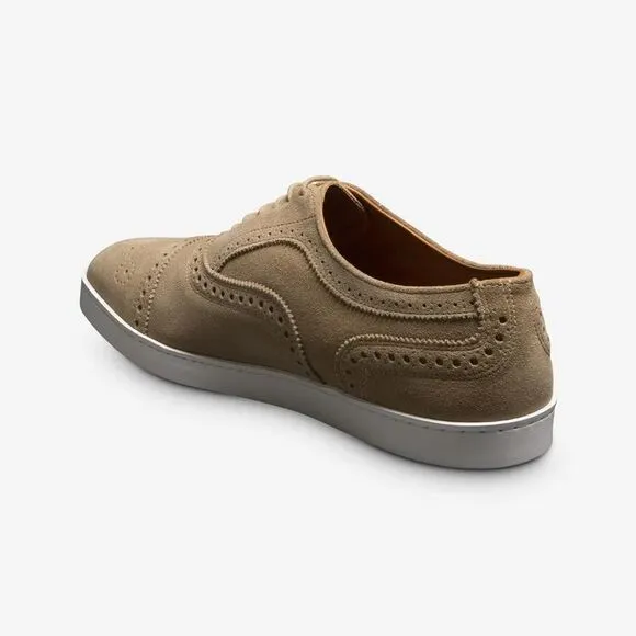 Allen Edmonds Strand Wingtip Oxford Men's Size 7 Bone Suede Dress Shoes FZP073