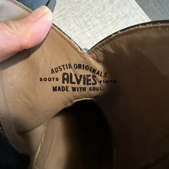 Alvies THE RAINEY Leather Boots Gray Women’s Size 8B Western Rodeo Cowgirl
