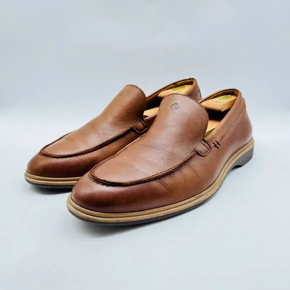 Amberjack Shoes Mens 12 Brown Tan Penny Loafers Leather Dress Shoes Original