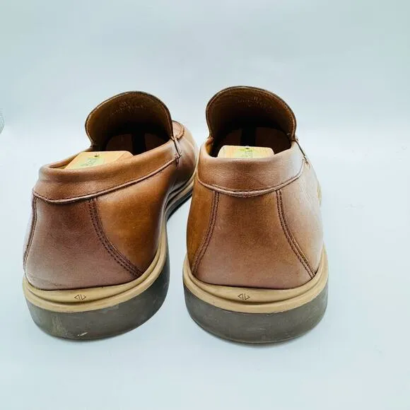Amberjack Shoes Mens 12 Brown Tan Penny Loafers Leather Dress Shoes Original