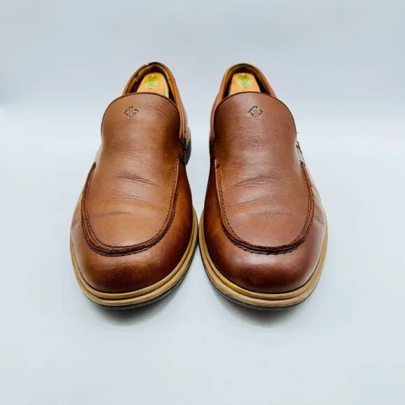 Amberjack Shoes Mens 12 Brown Tan Penny Loafers Leather Dress Shoes Original