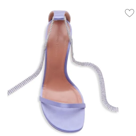 Amina Muaddi NEW Giorgia Crystal Straps Heels Shoes 38 US 8-7.5 $1,345 NEW