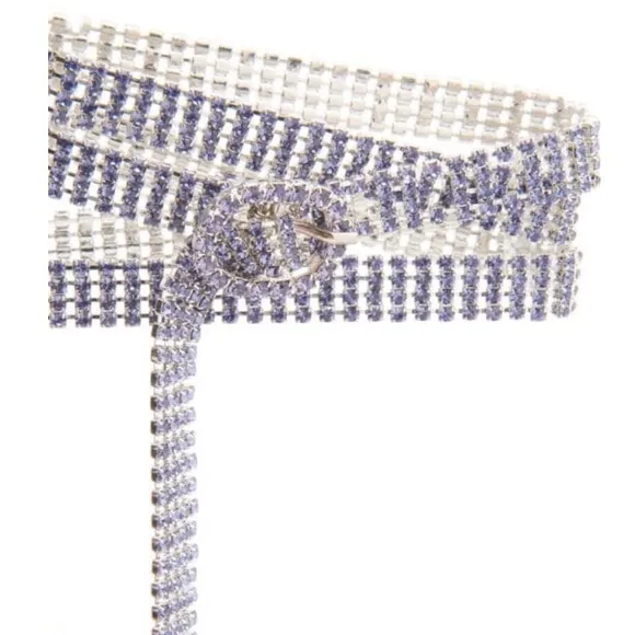 Amina Muaddi NEW Giorgia Crystal Straps Heels Shoes 38 US 8-7.5 $1,345 NEW