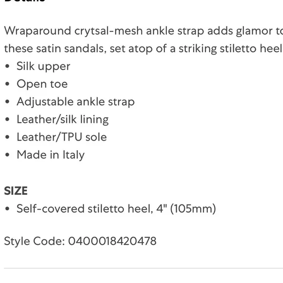 Amina Muaddi NEW Giorgia Crystal Straps Heels Shoes 38 US 8-7.5 $1,345 NEW