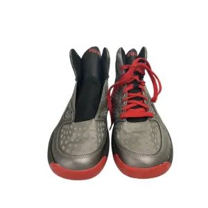 AND1 Men Size 10.5 Gray Leather Hi-Top Basketball Shoes NO INSOLES lace missing