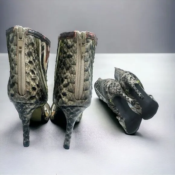 Annie Shoes l Snakeskin Design, Mesh accent l 4” Stiletto Heel l 6M l Like New!