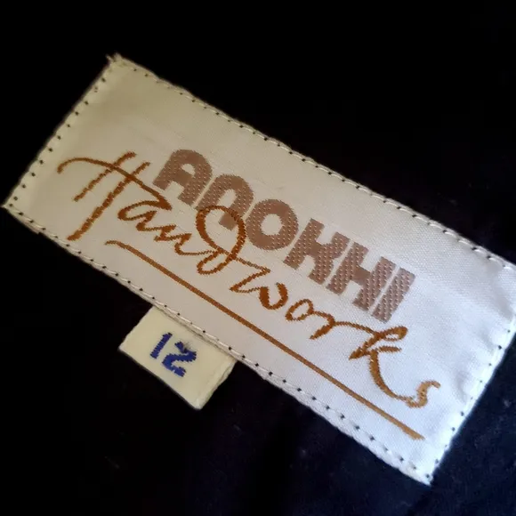 anokhi handworks Vintage Embroidered Black Sleeveless Duster