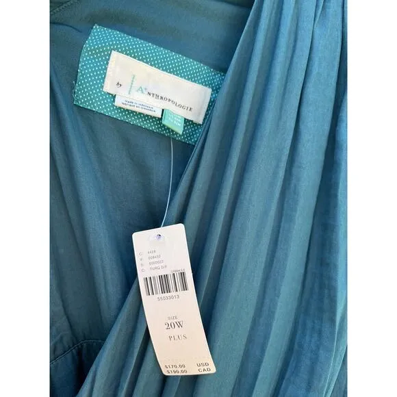 Anthropologie Gwendolyn Midi Maxi Dress In Teal Green Size US 20W