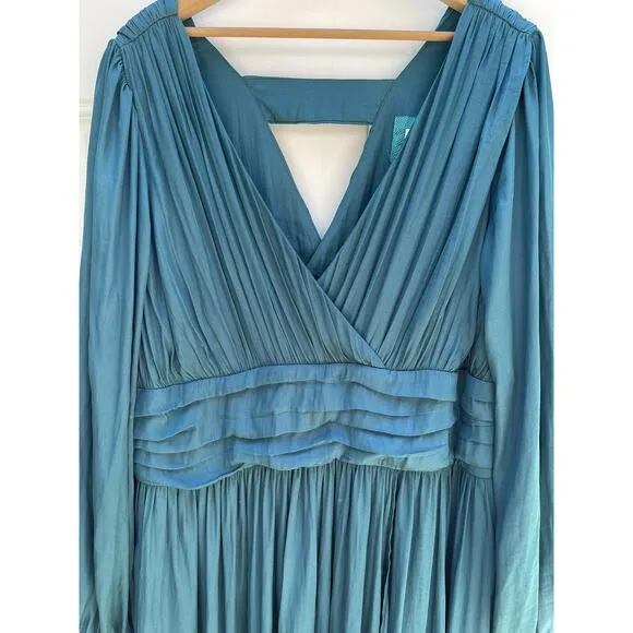 Anthropologie Gwendolyn Midi Maxi Dress In Teal Green Size US 20W