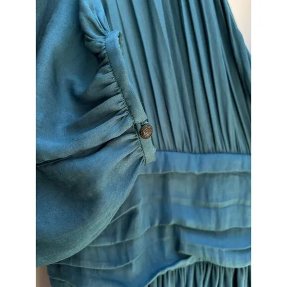 Anthropologie Gwendolyn Midi Maxi Dress In Teal Green Size US 20W