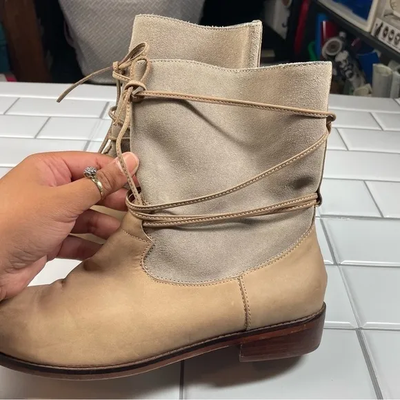 Anthropologie Latigo Pogo Tie Back Boots 10M
