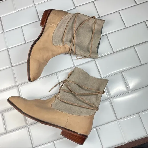 Anthropologie Latigo Pogo Tie Back Boots 10M