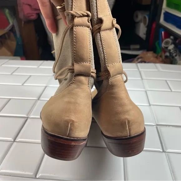 Anthropologie Latigo Pogo Tie Back Boots 10M