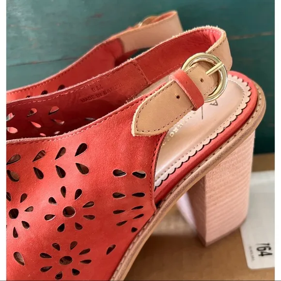 Anthropologie Lucia Red Leather Shooties 9