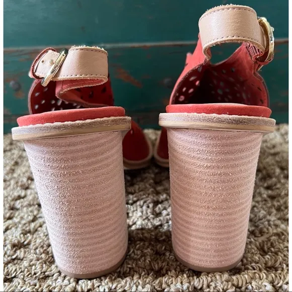 Anthropologie Lucia Red Leather Shooties 9