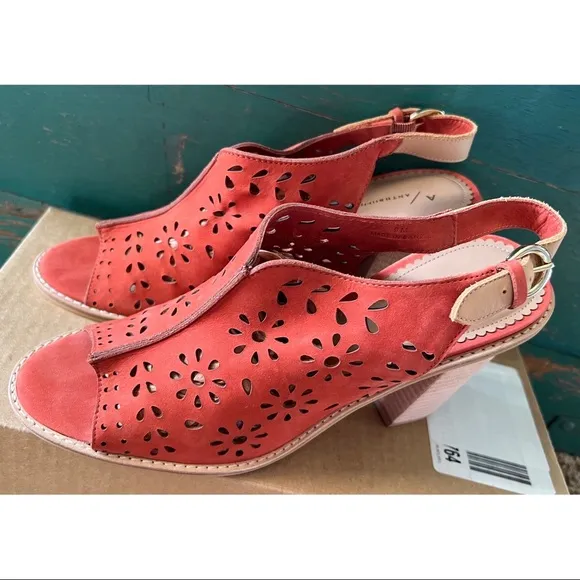 Anthropologie Lucia Red Leather Shooties 9