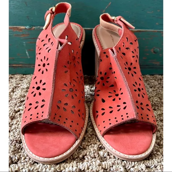 Anthropologie Lucia Red Leather Shooties 9