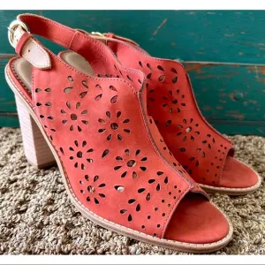 Anthropologie Lucia Red Leather Shooties 9
